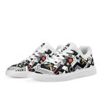 Vivid Geometric Harmony – Unisex Lightweight Brand Low Top PU Mesh Skateboard Shoes