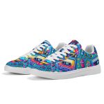 Retro Pop Vibes – Adult Lightweight Brand Low Top Leather Skateboard Shoes